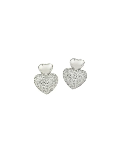 Topos doble corazón silver